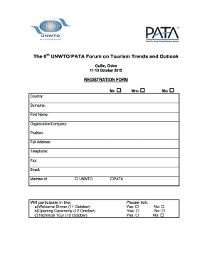 department of tourism online registration