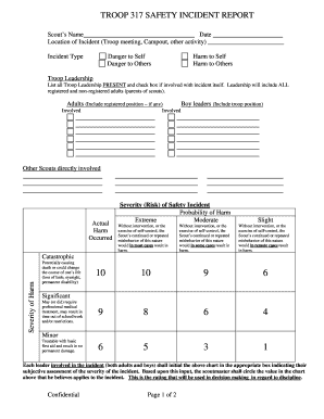 Incident Report courtesy of Troop 317 - Lake Sands District - lakesandsdistrict