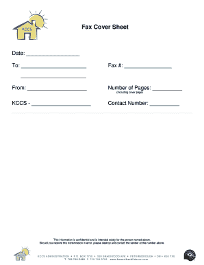 Fax Cover Sheet - kawarthachildcarecom