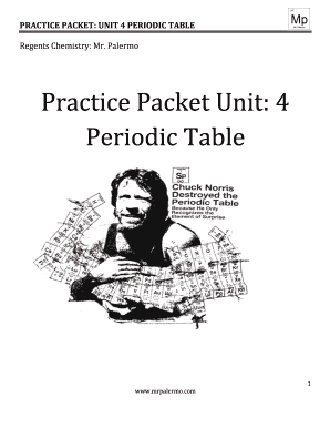 Practice Packet Unit: 4 Periodic Table - Mr. Palermo's Flipped ...