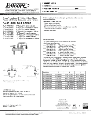 Deed of sale sample letter - Encore Low Lead 4 (102mm) Deck Mount