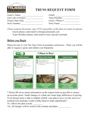 Truss Request Form