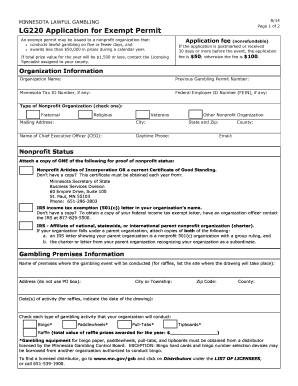 Bingo board template - MINNESOTA LAWFUL GAMBLING Page 1 of 2 LG220 Application