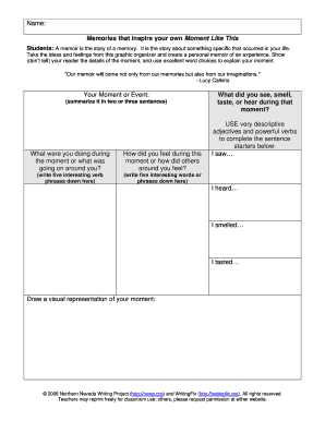 Memoir Writing Assignment