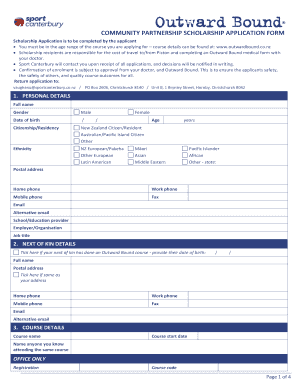 Scholarship Application is to be completed by the applicant