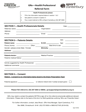 Health Professional Referral Form - sportcanterburyorgnz