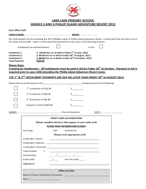 Probate format - Phillip Island 2013 Middles Camp Payment Advice.pdf - Lara Lake ... - laralake vic edu