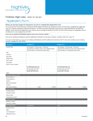 Firstmac High Livez Application Form