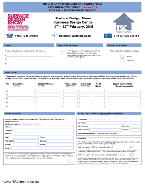 Empty pan card - Hotel and Accommodation Enquiry Form - Surface Design 2015 - Business Design Centre Islington London TSC Hotels Venues Hotel and Accommodation Enquiry Form - Surface Design 2015 - Business Design Centre Islington London TSC Hotels Venues -