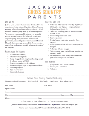 Fillable Online JACKSON Cross Country Fax Email Print - pdfFiller