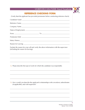 Reference Check Form - National Workforce Institute - nationalworkforceinstitute