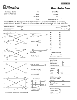 Pool Liner Order Form