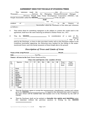 AGREEMENT DEED FOR THE SALE OF STANDING TREES - pbforestdevcorp gov