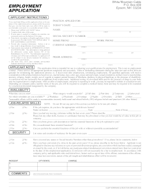 Job application template word - Employment application - White Mountain Cable, LLC