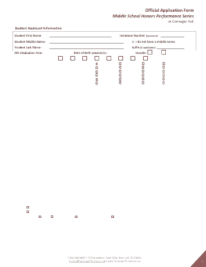 Sample recommendation letter for music student - Official Series Application Middle School Honors - honorsperformance