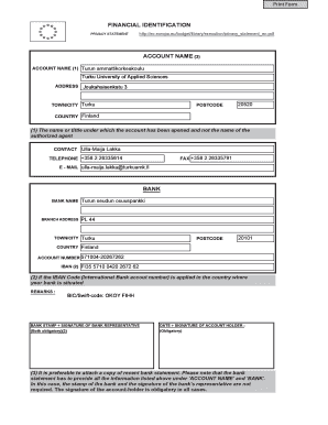 FINANCIAL IDENTIFICATION ACCOUNT NAME (3) BANK - Projektori - projektori turkuamk