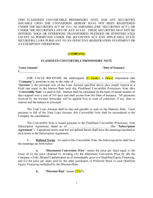 Fillable Promissory Note Collection Demand Letter Edit Print 1 This Flashseed Convertible Promissory Note And