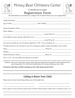 Honey Bear Childcare Center - Bolton Valley