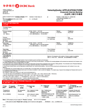 Fillable Online Cn Velocity Ocbc Application Form Corporate