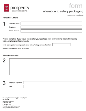 Alteration to salary packaging