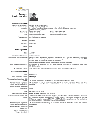 Europass Curriculum Vitae - bCEFIMOb