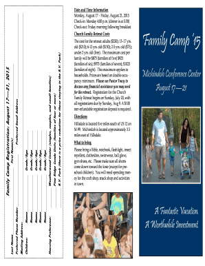 Date and Time Information ed Email Address Family Camp 15 - intercity