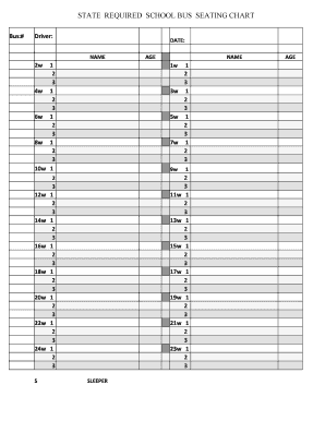 STATE REQUIRED SCHOOL BUS SEATING CHART