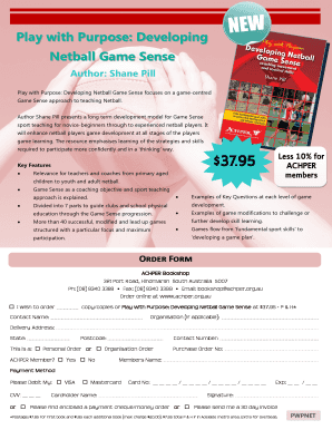 PWP Netball Flyer Order Form - achper org