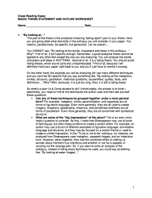 Outlining worksheets grade 5 - Magic Thesis outline - Rochester Community Schools - media rochester k12 mi