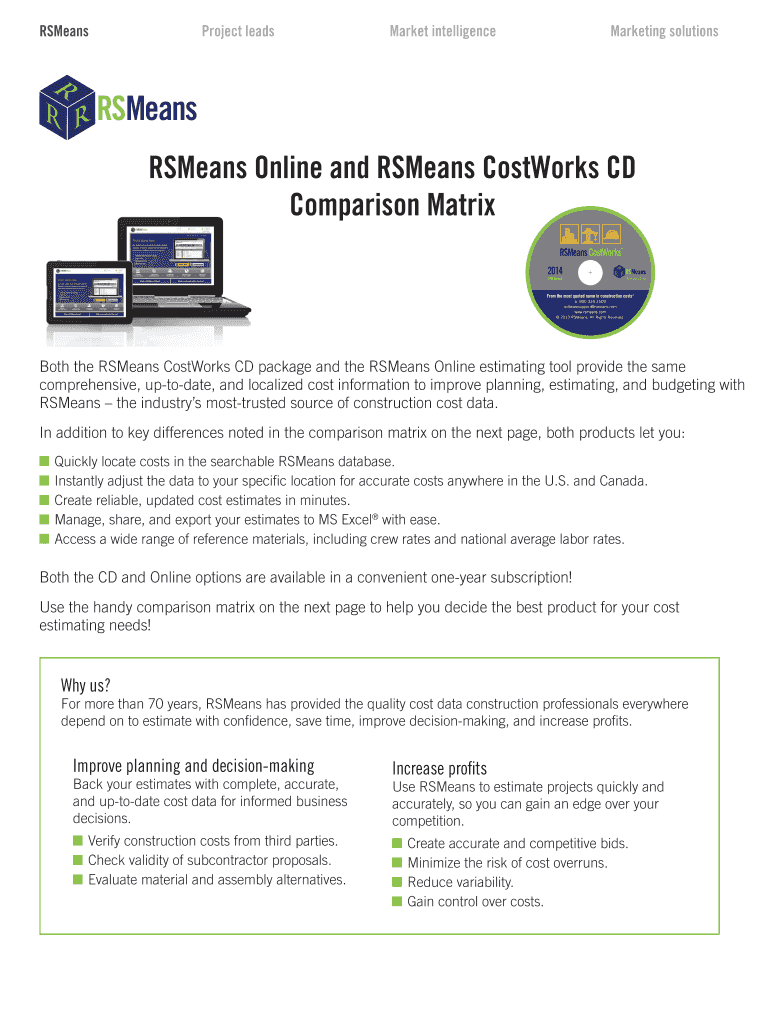 Fillable Online RSMeans Online and RSMeans CostWorks CD Fax Email Print