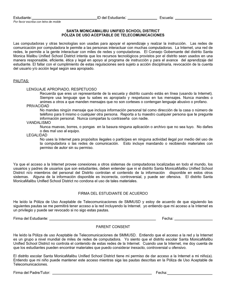 Fillable Online Formulario De Aceptaci N Del Distrito Para Usar Apartos 