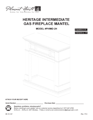 Fillable Online Heritage Intermediate Gas Fireplace Mantel Ghp