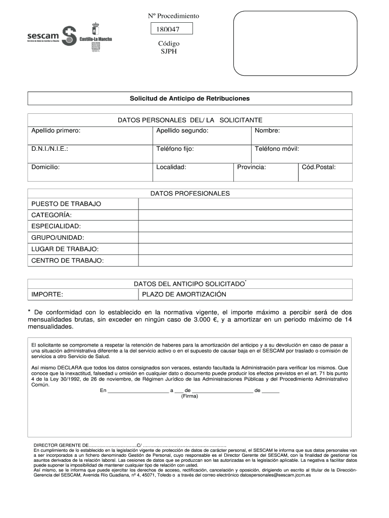 N Procedimiento C digo SJPH - Servicio de Salud de Castilla-La Vista previa en la página 1