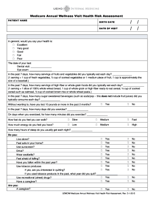 medicare wellness visit health risk assessment