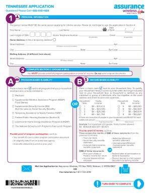 Tennessee Lifeline Service Application