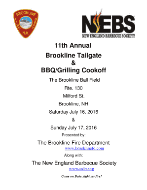 2016 Brookline BBQ Cooks Package - Northeast Barbecue Society - nebs