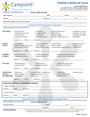 podiatry referral form