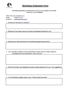 Workshop Evaluation Form - The Fertile Soul