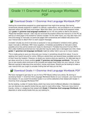 Fillable Online ueds Grade 11 Grammar And Language Workbook grade 11 ...