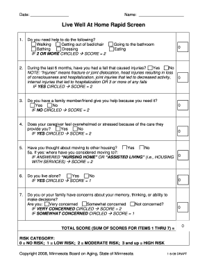 Live Well At Home Rapid Screen