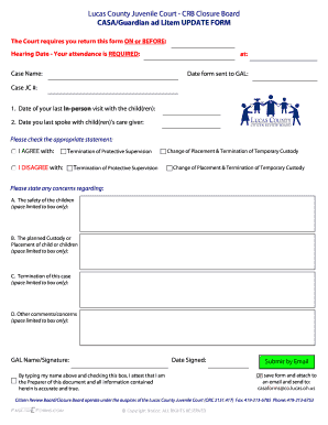 Form 4473 - Lucas County Juvenile Court - CRB Closure Board CASA - casakids