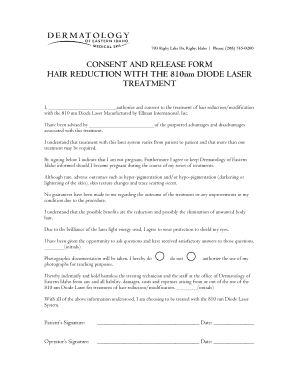 Hair Reduction Consent Form