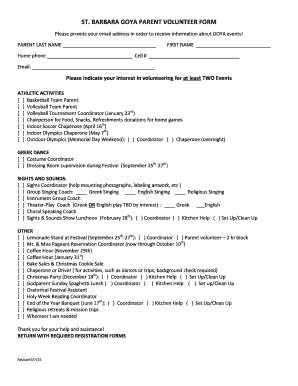 Microsoft proposal software - ST BARBARA GOYA PARENT VOLUNTEER FORM - stbarbaranj