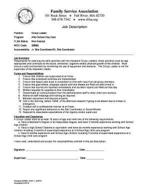 Job Description - Family Service Association - frfsa