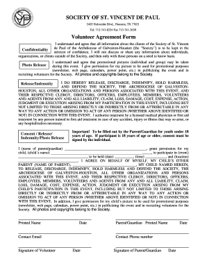 Fillable Online SVDP Volunteer Liability-Agreement Form - Kidventure ...