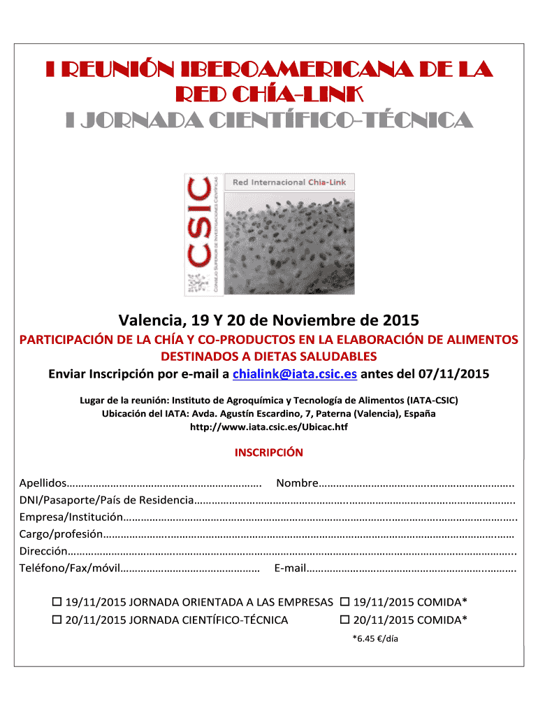 I REUNIN IBEROAMERICANA DE LA RED CHA-LINK I JORNADA Vista previa en la página 1