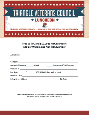 Free to TVC and $10.00 to HBA Members $20 per Walk-in and Non ...