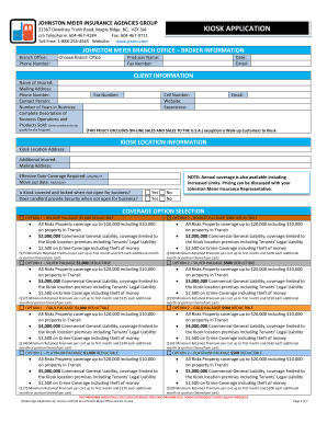JOHNSTON MEIER BRANCH OFFICE BROKER INFORMATION CLIENT