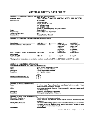 MATERIAL SAFETY DATA SHEET - SelfSeal bFirestopsb