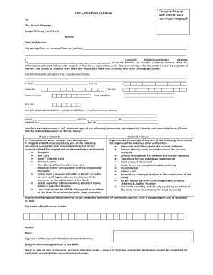 Kyc application for bank - how to fill up rural bank form